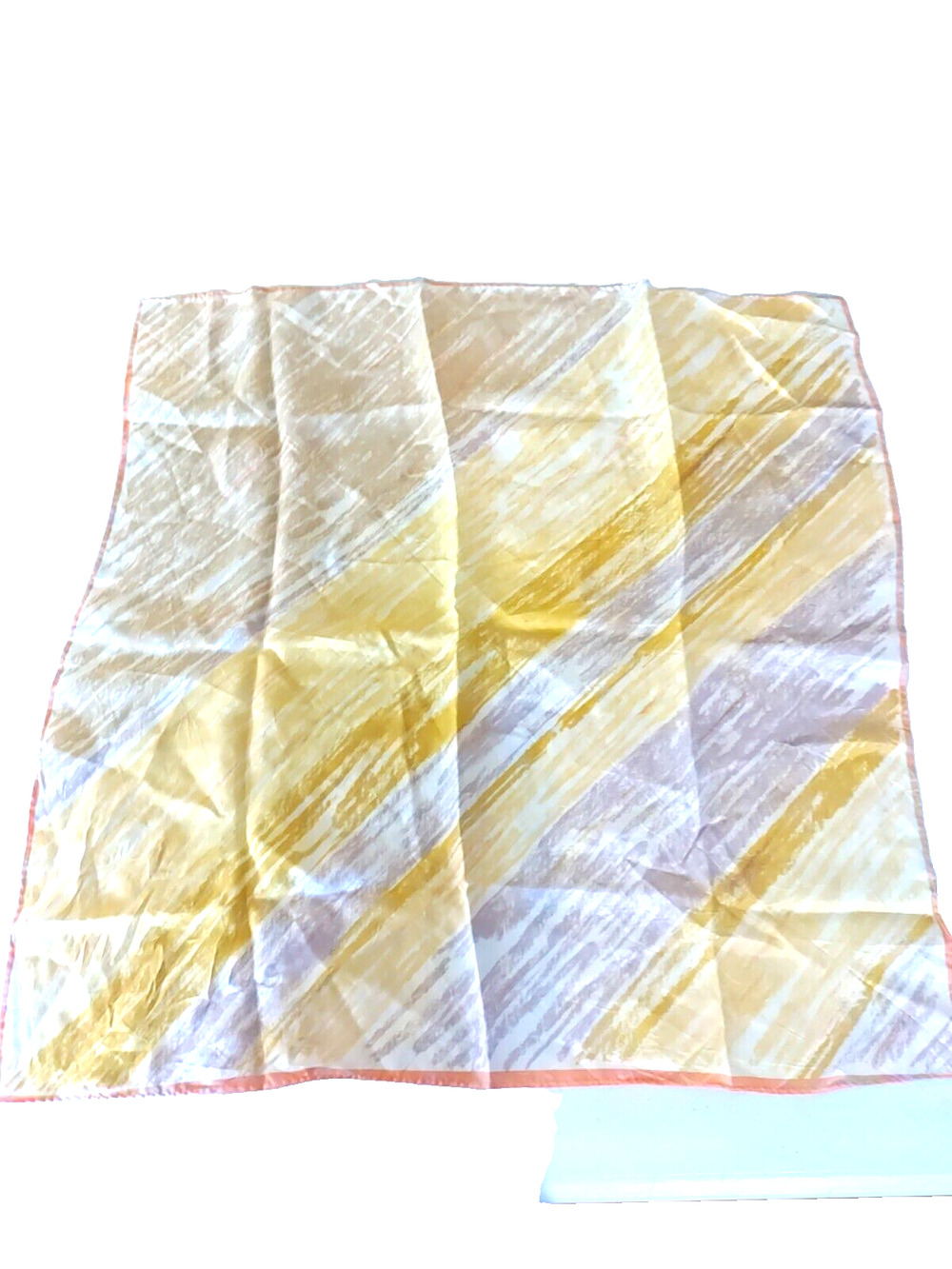 Glentex Scarf Square Made In Japan Yellow Gray Pink 1950's Design